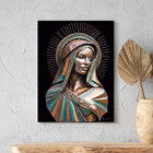 Quadro Decorativo Religioso Mãe Divina Em Bronze - 150x100 Cm
