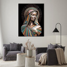 Quadro Decorativo Religioso Mãe Divina Em Bronze - 150x100 Cm