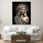 Quadro Decorativo Religioso Mãe Divina Em Bronze - 200x120 Cm