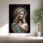 Quadro Decorativo Religioso Mãe Divina Em Bronze - 200x120 Cm