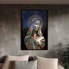 Quadro Decorativo Religioso Mãe Divina Em Bronze Com Moldura