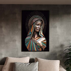 Quadro Decorativo Religioso Mãe Divina Em Bronze Com Moldura