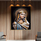Quadro Decorativo Religioso Maria, Mãe Divina Com Moldura Dou