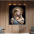 Quadro Decorativo Religioso Maria, Mãe Divina Com Moldura Pra