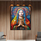 Quadro Decorativo Religioso Maria Orando Frontal Com Moldura