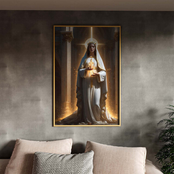 Quadro Decorativo Religioso Nossa Senhora Em Volta Da Luz Com