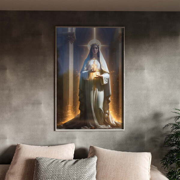 Quadro Decorativo Religioso Nossa Senhora Em Volta Da Luz Com