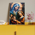 Quadro Decorativo Religioso Sagrada Familia Com Moldura E Vid