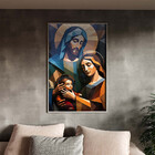 Quadro Decorativo Religioso Sagrada Familia Com Moldura E Vid