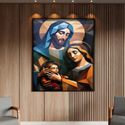 Quadro Decorativo Religioso Sagrada Familia Com Moldura E Vid