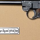 Quadro Decorativo Réplica Luger Navy Mod. 1914 Cal 9 Mm - Clá