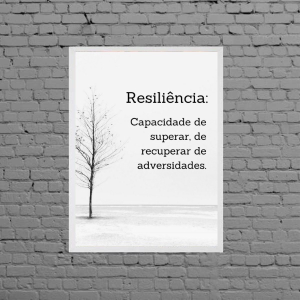 Quadro Decorativo Resiliência Definição 45x34cm Moldura:madei
