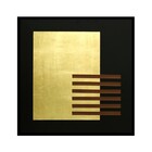Quadro Decorativo Retângulo Dourado com Vidro 80x80cm Arte Própria
