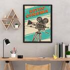 Quadro Decorativo Retrô Cinema Câmera 45x34cm - Com Vidro Mol