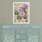 Quadro Decorativo Retrô - Hortências 33x24cm Moldura Preta