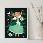 Quadro Decorativo Retrô Menina Camponesa 24x18cm Moldura:made