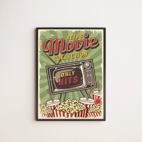 Quadro Decorativo Retrô Movie Collection 33x24cm - Com Vidro