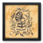 Quadro Decorativo - Retro Music - 33cm X 33cm - 073qdgp
