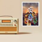 Quadro Decorativo Reunião Dos Orixás 33x24cm Moldura Branca