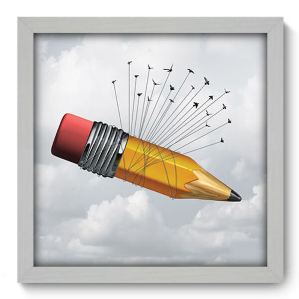 Quadro Decorativo - Revoada - 33cm X 33cm - 335qddb