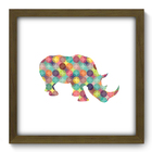 Quadro Decorativo - Rinoceronte - 33cm X 33cm - 286qdsm