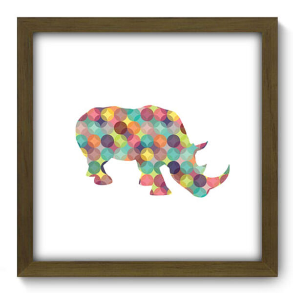Quadro Decorativo - Rinoceronte - 33cm X 33cm - 286qdsm