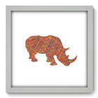 Quadro Decorativo - Rinoceronte - 33cm X 33cm - 289qdsb