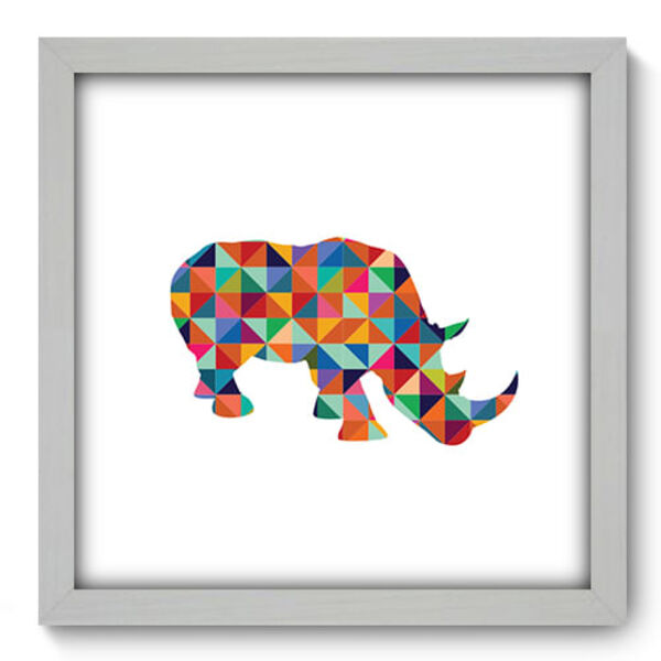 Quadro Decorativo - Rinoceronte - 33cm X 33cm - 290qdsb