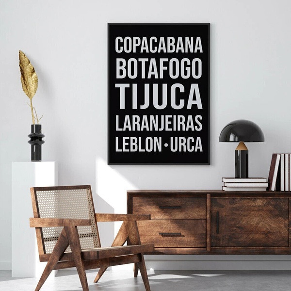 Quadro Decorativo Rio De Janeiro - Bairros 24x18cm - Com Vidr