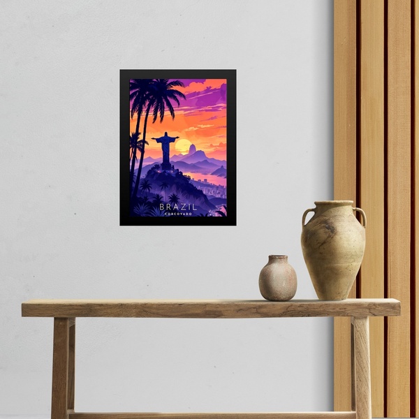 Quadro Decorativo Rio De Janeiro - Corcovado 45x34cm - Com Vi