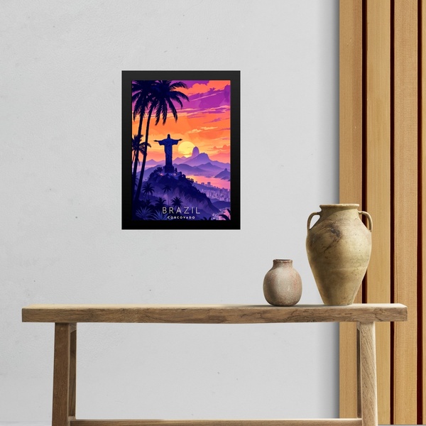 Quadro Decorativo Rio De Janeiro - Corcovado 45x34cm - Com Vi