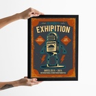 Quadro Decorativo Robô Vintage 45x34cm - Com Vidro Moldura Br