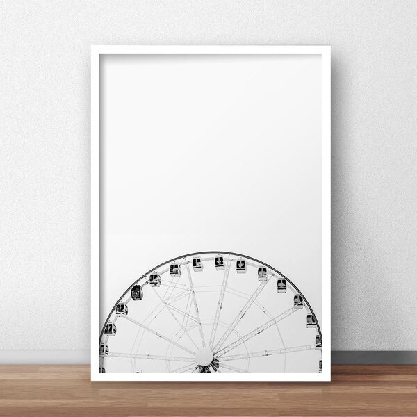 Quadro Decorativo Roda Gigante 2 30x40cm Branco