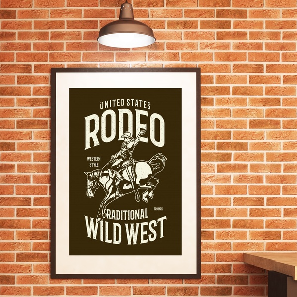 Quadro Decorativo Rodeio - 60x48cm Moldura Branca