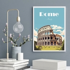 Quadro Decorativo Roma - Itália 45x34cm - Com Vidro Moldura:m