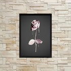 Quadro Decorativo Rosa De Tinta Rosa 33x24cm Moldura:madeira