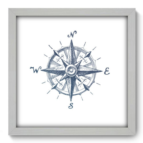 Quadro Decorativo - Rosa Dos Ventos - 33cm X 33cm - 042qdkb