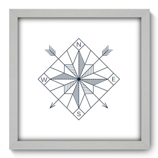 Quadro Decorativo - Rosa Dos Ventos - 33cm X 33cm - 371qddb