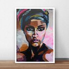 Quadro Decorativo Rosto Aquarela 20x30cm Branco