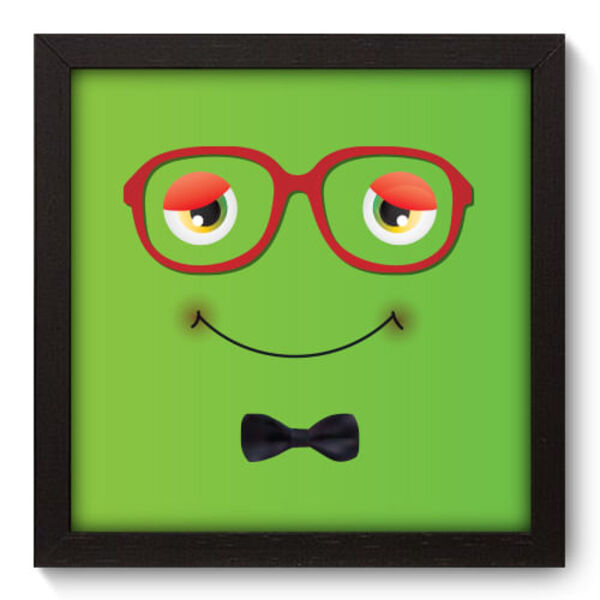 Quadro Decorativo - Rosto Verde - 22cm X 22cm - 034qdip