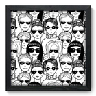 Quadro Decorativo - Rostos - 33cm X 33cm - 021qndbp