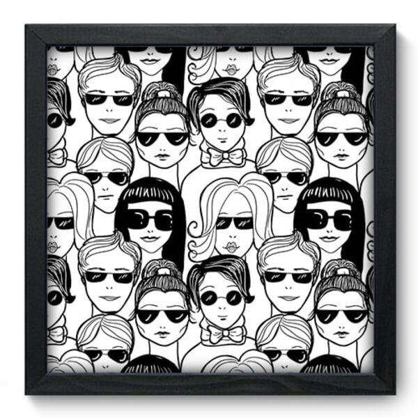 Quadro Decorativo - Rostos - 33cm X 33cm - 021qndbp