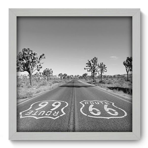 Quadro Decorativo - Rota 66 - 33cm X 33cm - 235qdmb