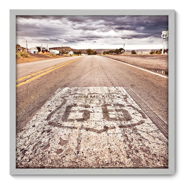 Quadro Decorativo - Rota 66 - 70cm X 70cm - 048qnmdb