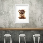 Quadro Decorativo Saco Grãos Café - 60x48cm Moldura Branca