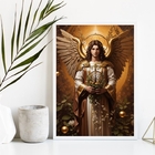 Quadro Decorativo Sacro Arcanjo Uriel 24x18cm - Com Vidro Mol