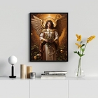 Quadro Decorativo Sacro Arcanjo Uriel 24x18cm - Com Vidro Mol