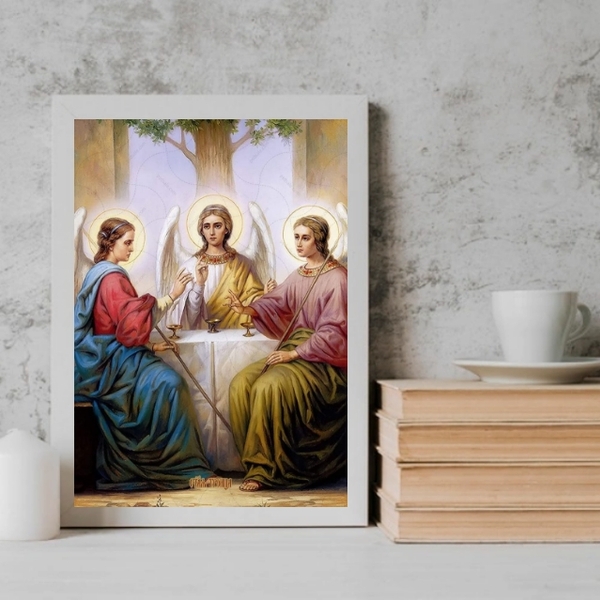 Quadro Decorativo Sacro Santos Arcanjos 45x34cm Moldura:madei