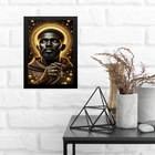 Quadro Decorativo Sacro São Benedito 45x34cm - Com Vidro Mold