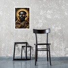 Quadro Decorativo Sacro São Benedito 45x34cm Moldura Branca